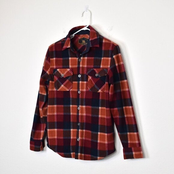 Freedom Foundry Mens Plaid Fleece Button Down Shirt Shacket Sz S Western Outdoor - Picture 3 of 16